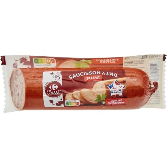 Saucisson à l'Ail Fumé CARREFOUR CLASSIC'