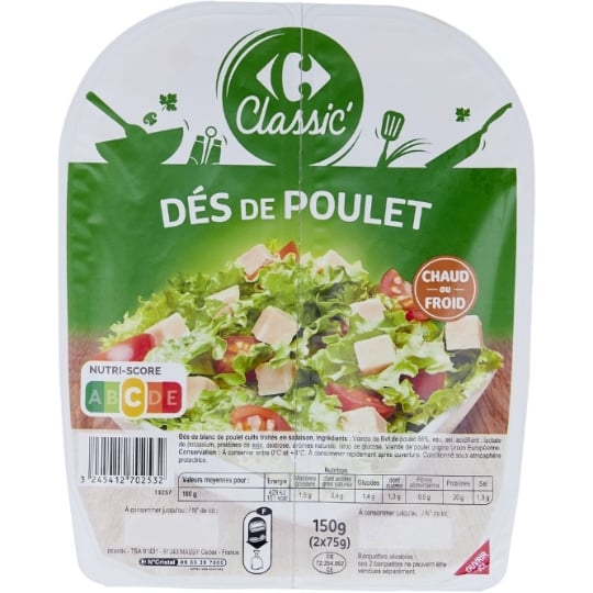 Dés de poulet CARREFOUR CLASSIC'