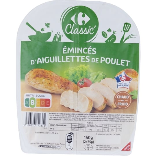 Emincés d'aiguillettes de poulet CARREFOUR CLASSIC'