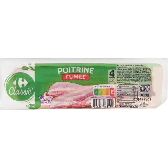 Poitrine fumée CARREFOUR CLASSIC'