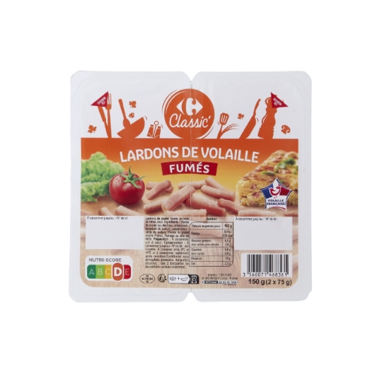 Lardons de volaille fumés CARREFOUR CLASSIC'