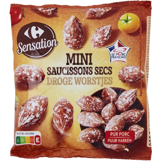 Mini saucissons secs pur porc CARREFOUR SENSATION