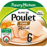 Blanc de poulet fumé tranches fines halal FLEURY MICHON