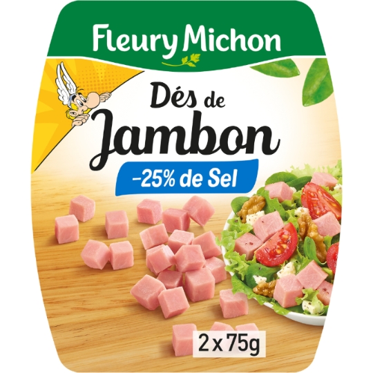 Dés de jambon réduits en sel FLEURY MICHON