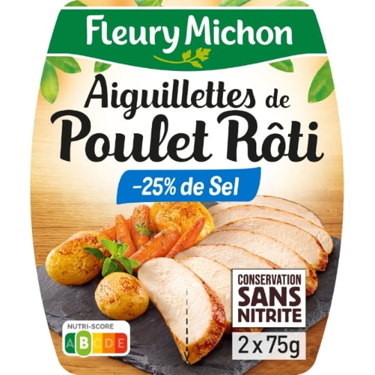 Aiguillettes de Poulet Sans Nitrite Réduit en Sel FLEURY MICHON