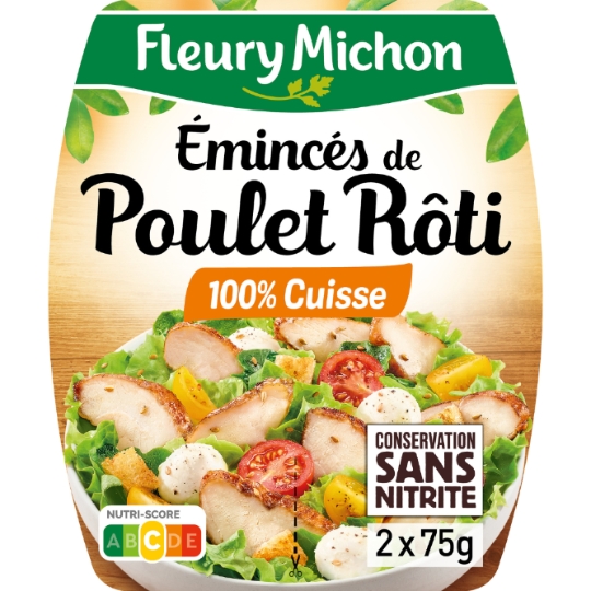 Emincés de poulet rôti conservation sans nitrite FLEURY MICHON
