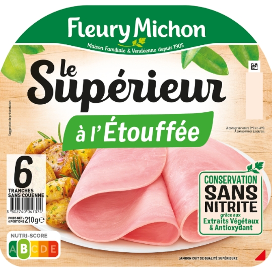 Jambon le Supérieur conservation sans nitrite FLEURY MICHON