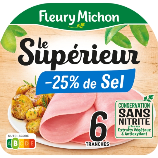 Jambon Le Supérieur Réduit en Sel Sans Nitrite FLEURY MICHON