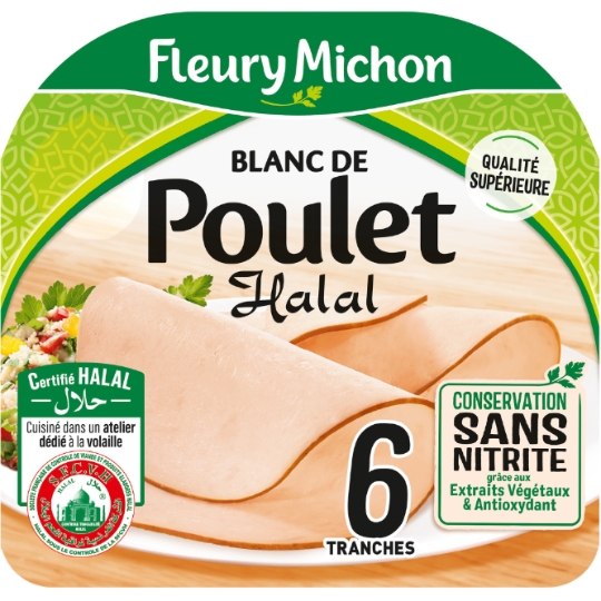 Blanc de poulet Sans Nitrite Halal FLEURY MICHON