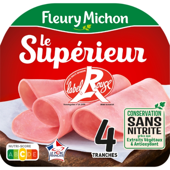 Jambon Label Rouge conservation sans nitrite FLEURY MICHON