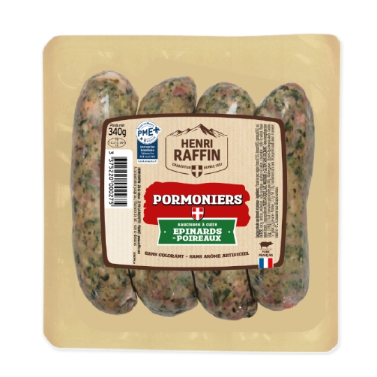 Saucisses épinards et poireaux HENRI RAFFIN