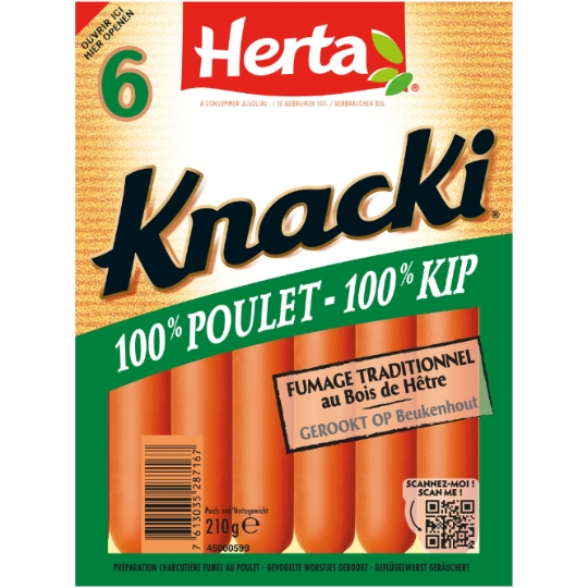 Knacki Saucisses 100% Poulet HERTA