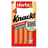 Knacki Saucisses Sel Réduit Sans Nitrite 100% Pur Porc HERTA