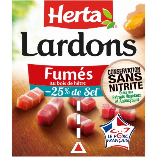 Lardons Fumés Sans Nitrite et Réduit en Sel HERTA