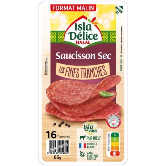 Saucisson Sec les Fines Tranches Halal ISLA DELICE