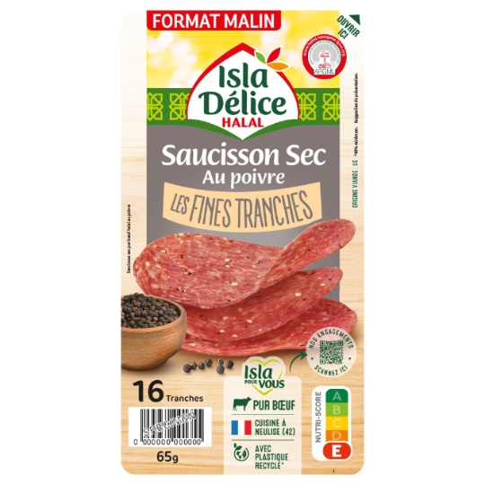 Saucisson Sec Au Poivre Halal ISLA DELICE