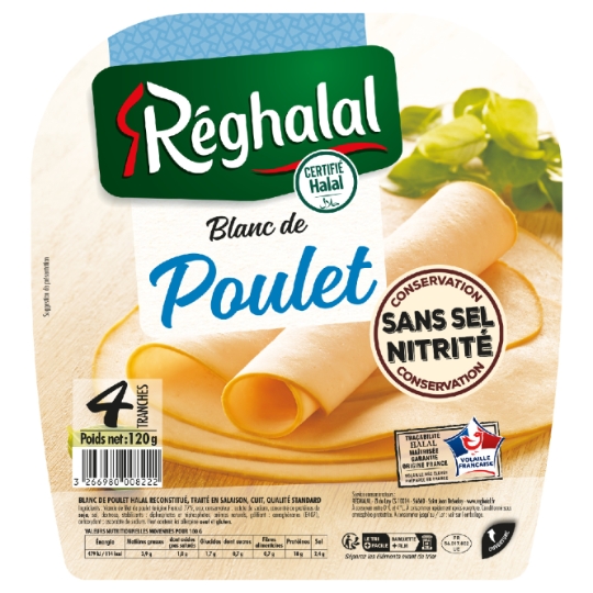 Blanc de Poulet Sans Nitrite Halal REGHALAL