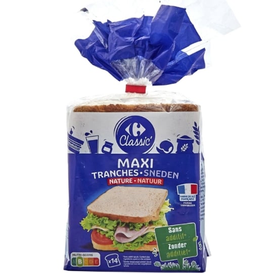 Pain de Mie Nature Maxi Tranches CARREFOUR CLASSIC'