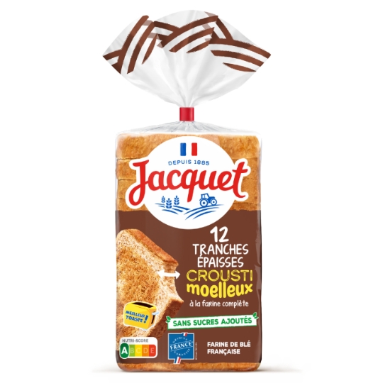 Pain de Mie Complet Crousti Moelleux Sans sucres ajoutés JACQUET