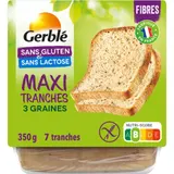 Pain de Mie Maxi tranches 3 Graines Sans Gluten GERBLE