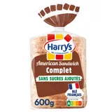 Pain de mie American sandwich complet sans sucres ajoutés sans additifs HARRYS