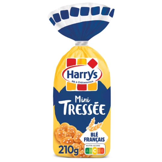 Brioches mini tréssée nature au sucre perlé HARRYS