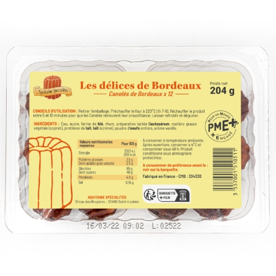 Canelés de Bordeaux DELICES DE BORDEAUX