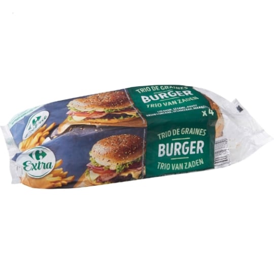 Pains spéciaux burger aux graines CARREFOUR EXTRA