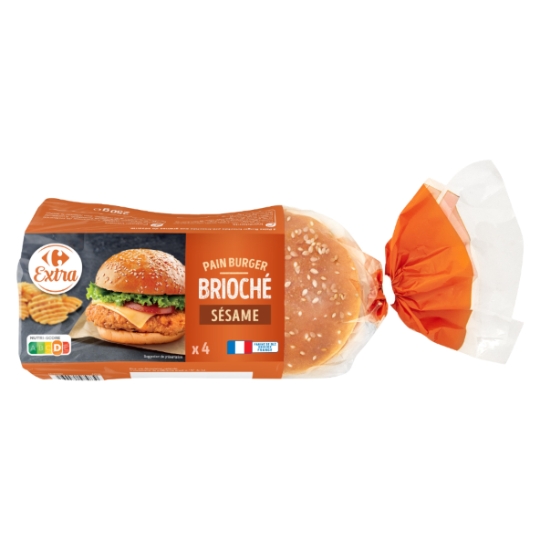 Pain burger brioché sesame CARREFOUR EXTRA
