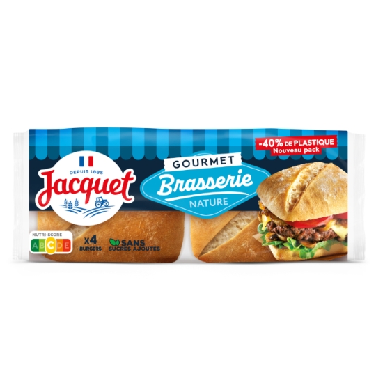 Pain Burger Nature Brasserie Sans sucres ajoutés JACQUET