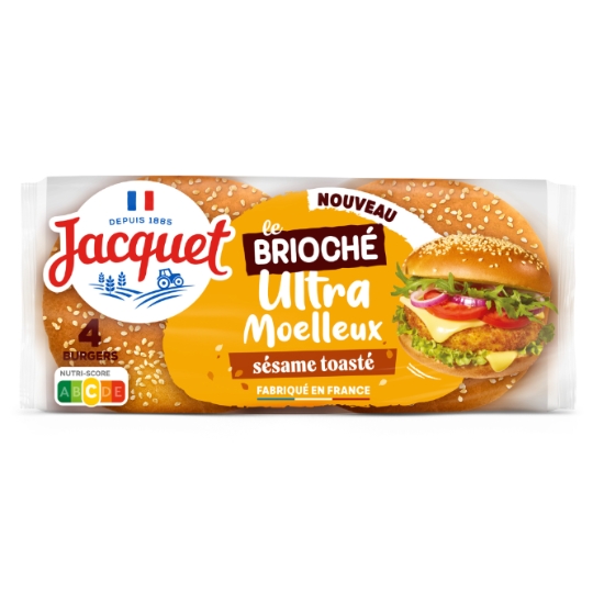 Pain Spécial Brioché pour Hamburger Sésame Toastées JACQUET