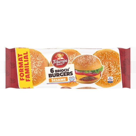 Pain Burger Brioché Sésame Format Familial LA FOURNEE DOREE