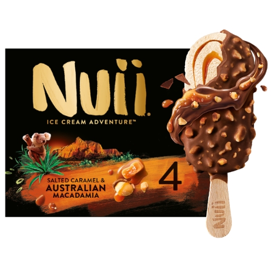 Glaces Bâtonnets Caramel Salé Noix de Macadamia NUII