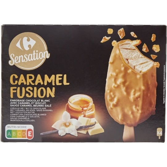 Glaces Bâtonnets Chocolat Blanc Caramel CARREFOUR SENSATION