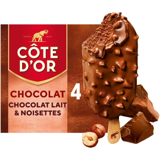 Glaces Bâtonnets Chocolat Noisettes COTE D'OR