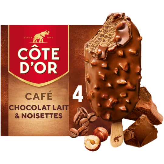 Glaces Bâtonnets Café Chocolat et Noisettes COTE D'OR