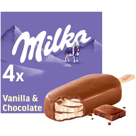 Glaces Bâtonnets Vanille Chocolat MILKA