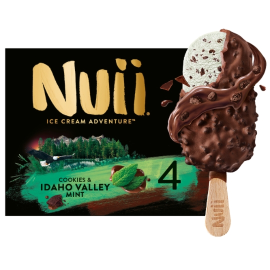 Glaces Bâtonnets Cookies Menthe et Chocolat NUII