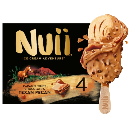 Glaces Bâtonnets Chocolat Blanc Caramel et Noix de Pécan NUII