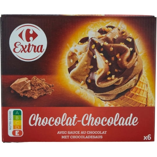 Glaces Cônes Chocolat CARREFOUR EXTRA