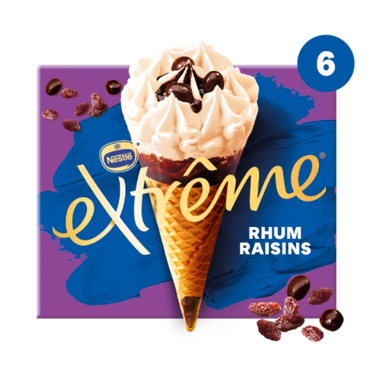 Glaces Cônes Rhum Raisins EXTREME