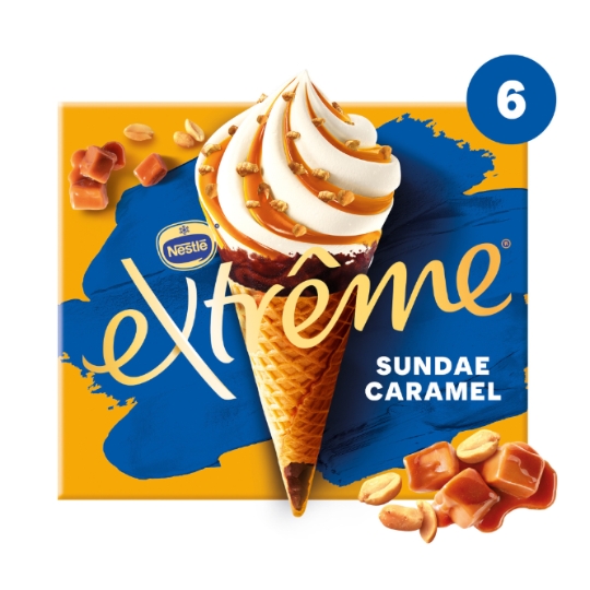Glaces Cônes Sundae Caramel Cacahuètes EXTREME