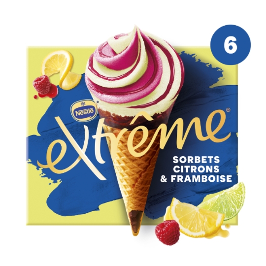 Glaces Cônes Framboise Citron EXTREME
