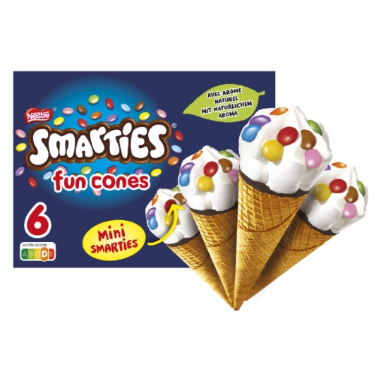 Glaces Cônes Vanille Bonbons Chocolat SMARTIES