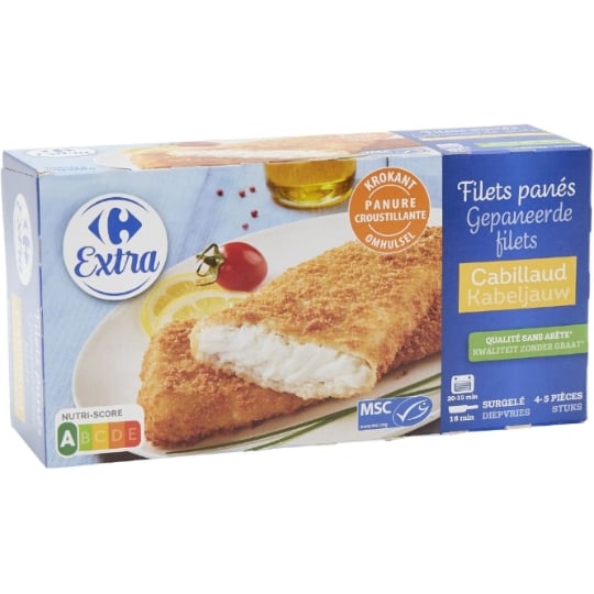 Filets de cabillaud panés CARREFOUR EXTRA