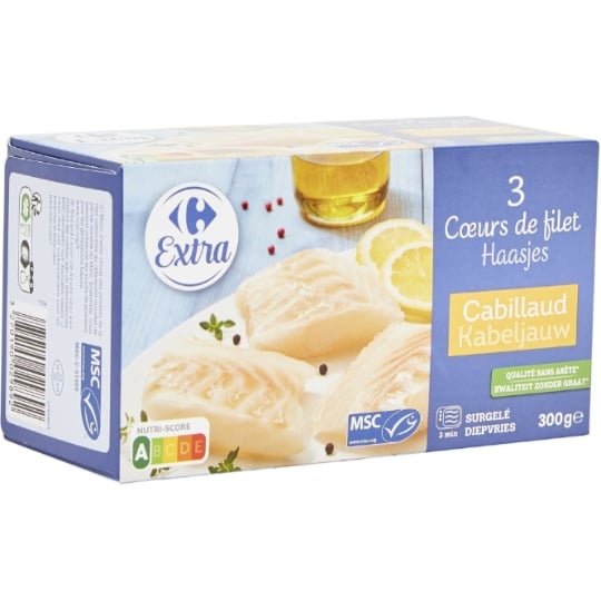 Cœurs filet de cabillaud CARREFOUR EXTRA
