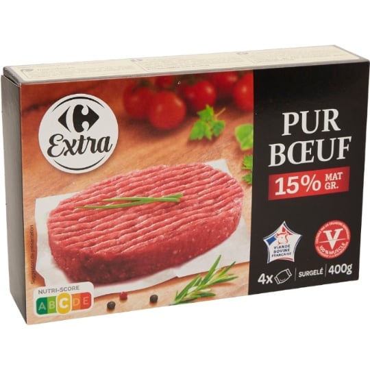 Steaks haché pur bœuf CARREFOUR EXTRA