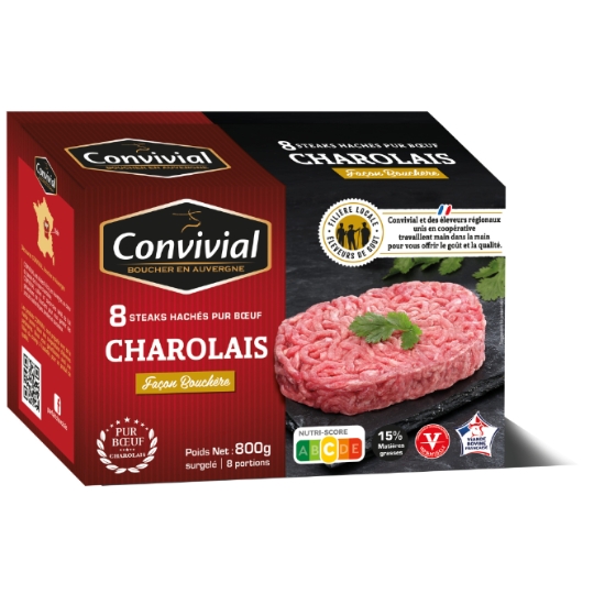 Steaks hachés pur bœuf 15% MG CONVIVIAL