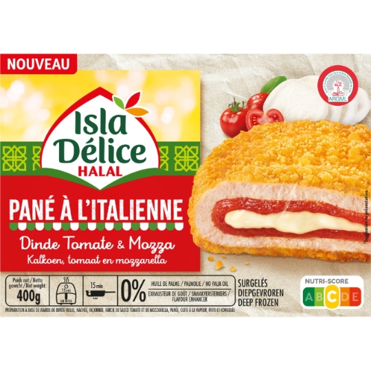 Pané de Dinde à l'Italienne Tomate & Mozza Halal Surgelé ISLA DELICE