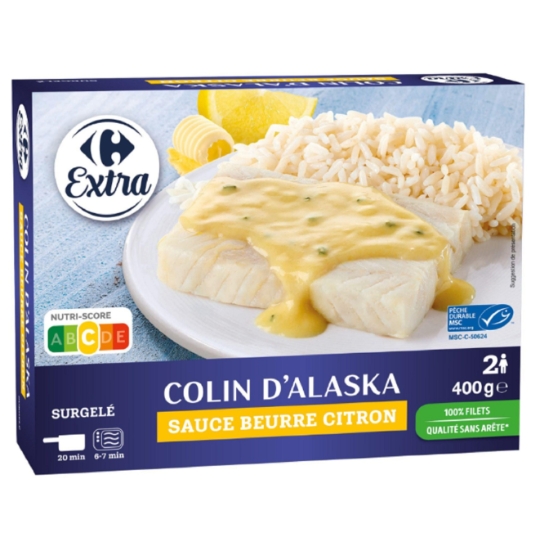 Colin d'Alaska sauce beurre citron CARREFOUR EXTRA